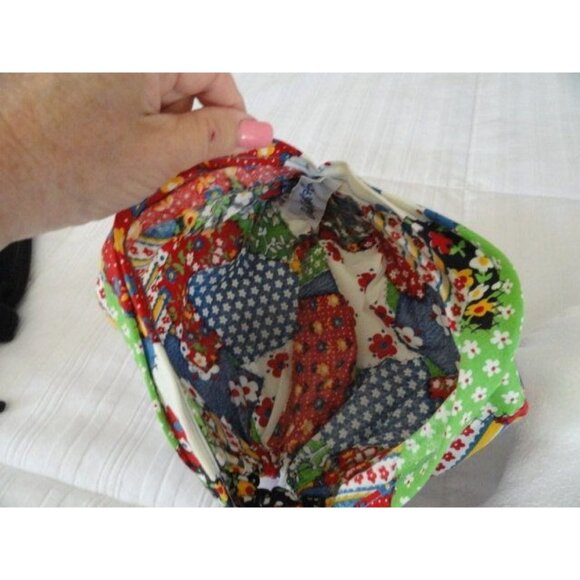 Vtg Gingham Saks Fifth Avenue Turban Hat Draped Gathered Multi Colored Fabric main image 5